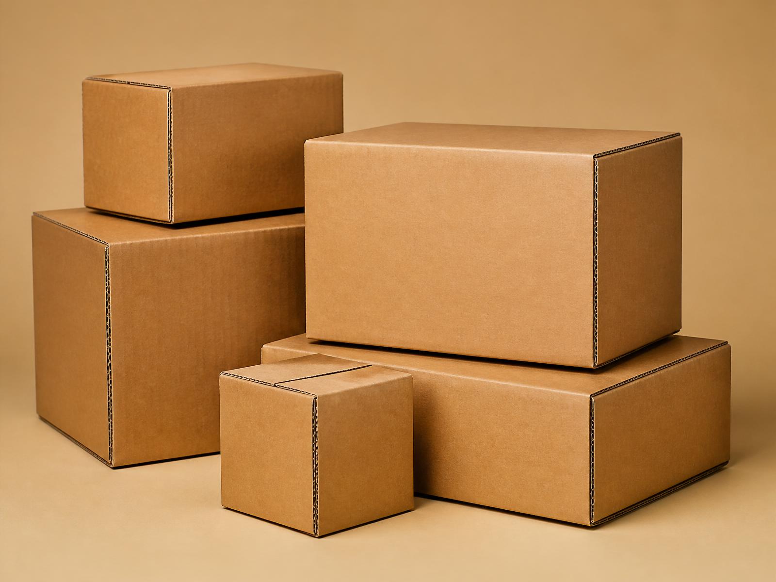 Stack of premium corrugated shipping boxes